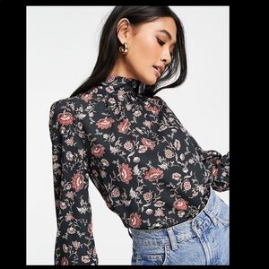French Connection High Neck Floral Top